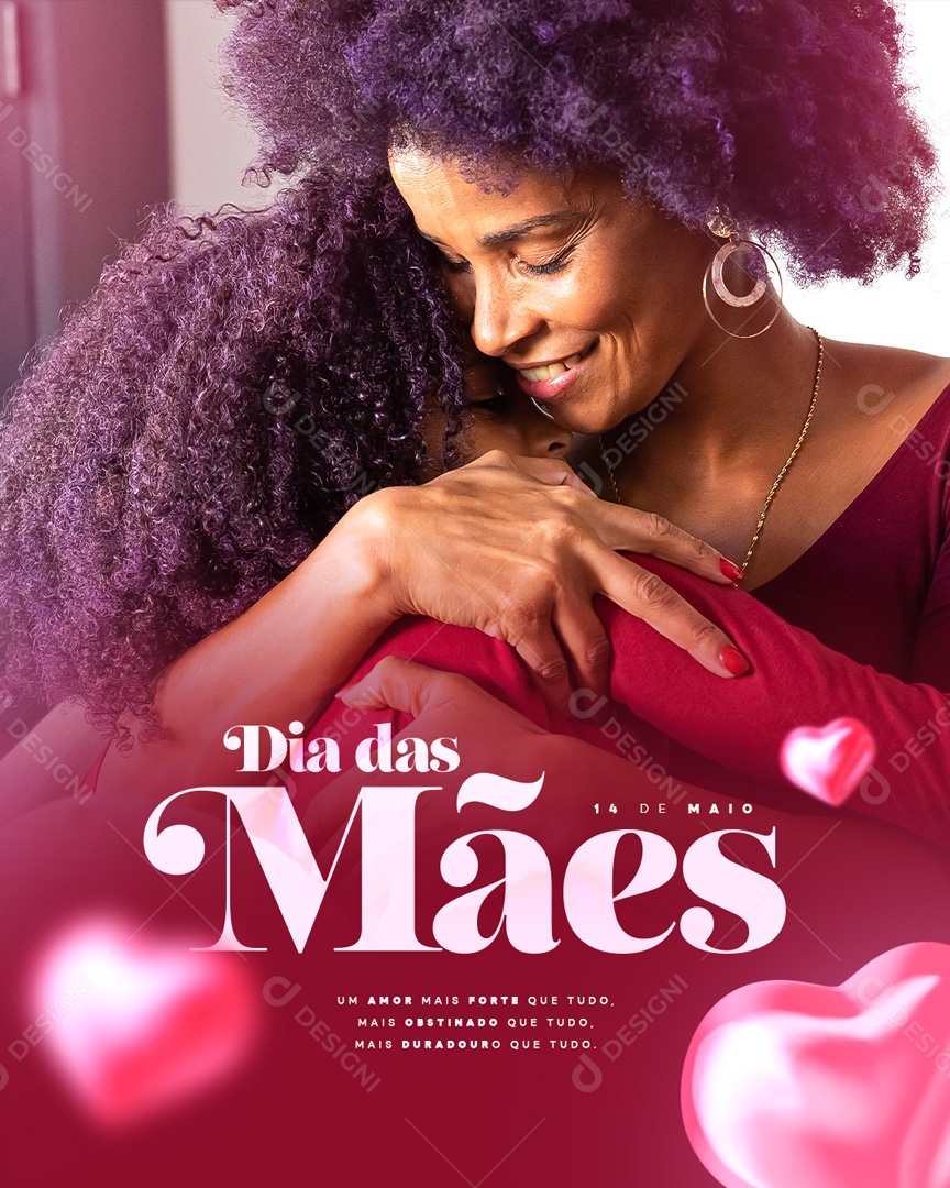 Social Media Feed Dia Das Mães Amor Mais Forte Que tudo PSD Editavel