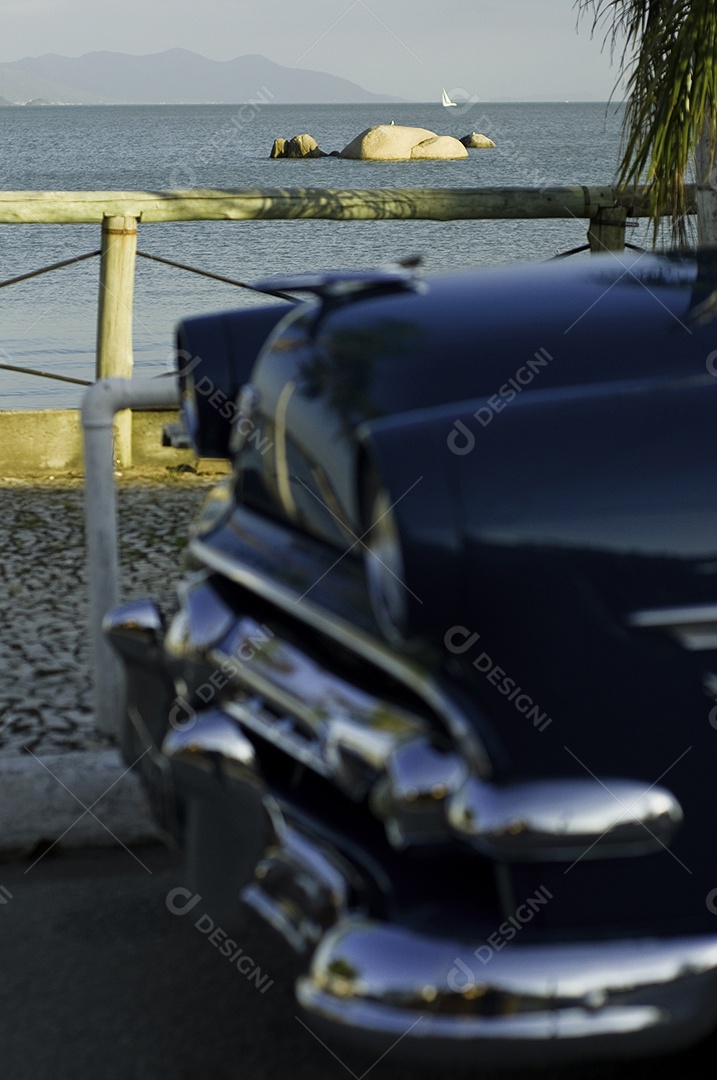 Detalhes de design de carros antigos restaurados