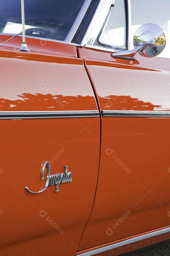 Detalhes de design de carros antigos restaurados