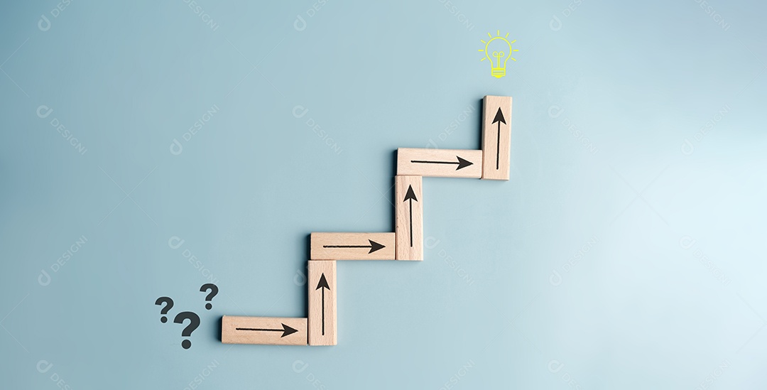 Etapas do ícone da pergunta à ideia de pensamento.