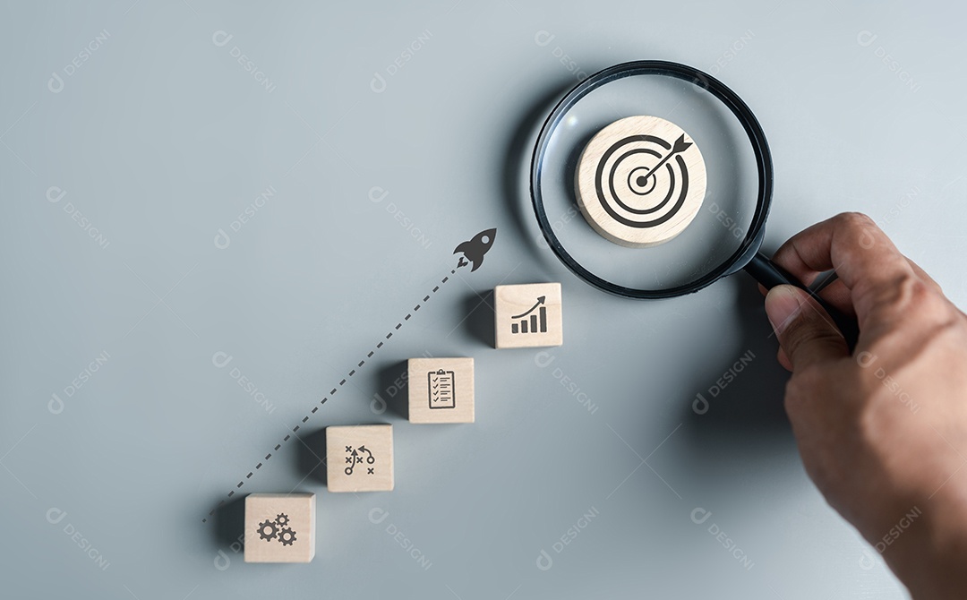 Conceito de realização de atalho de sucesso de crescimento rápido de negócios