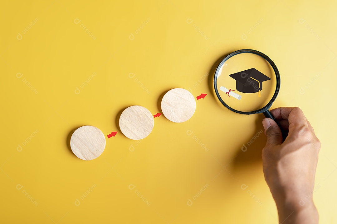 Etapas da educação que levam ao objetivo de sucesso.