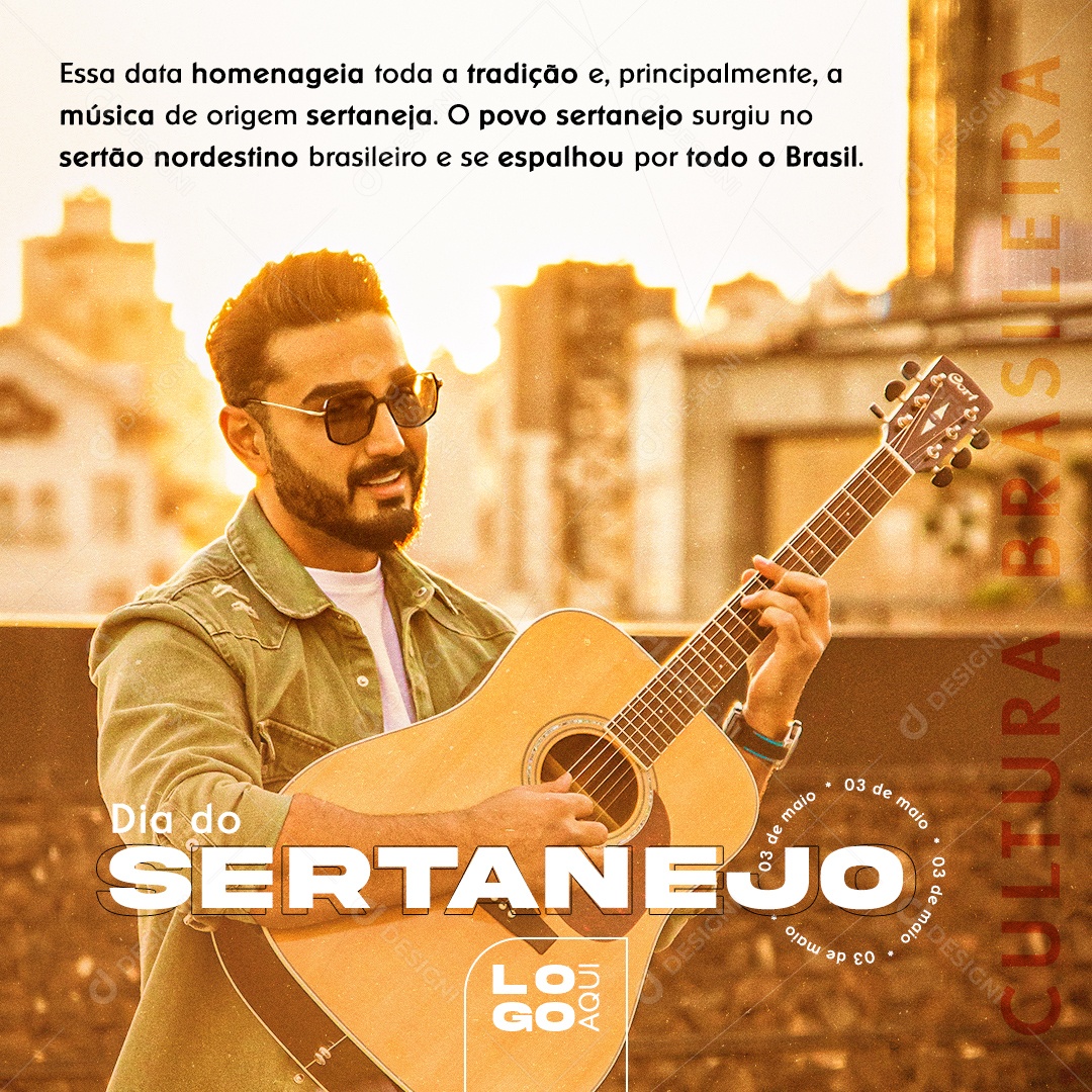 Social Media Dia Do Sertanejo Cultura Brasileira 3 De Maio PSD Editável