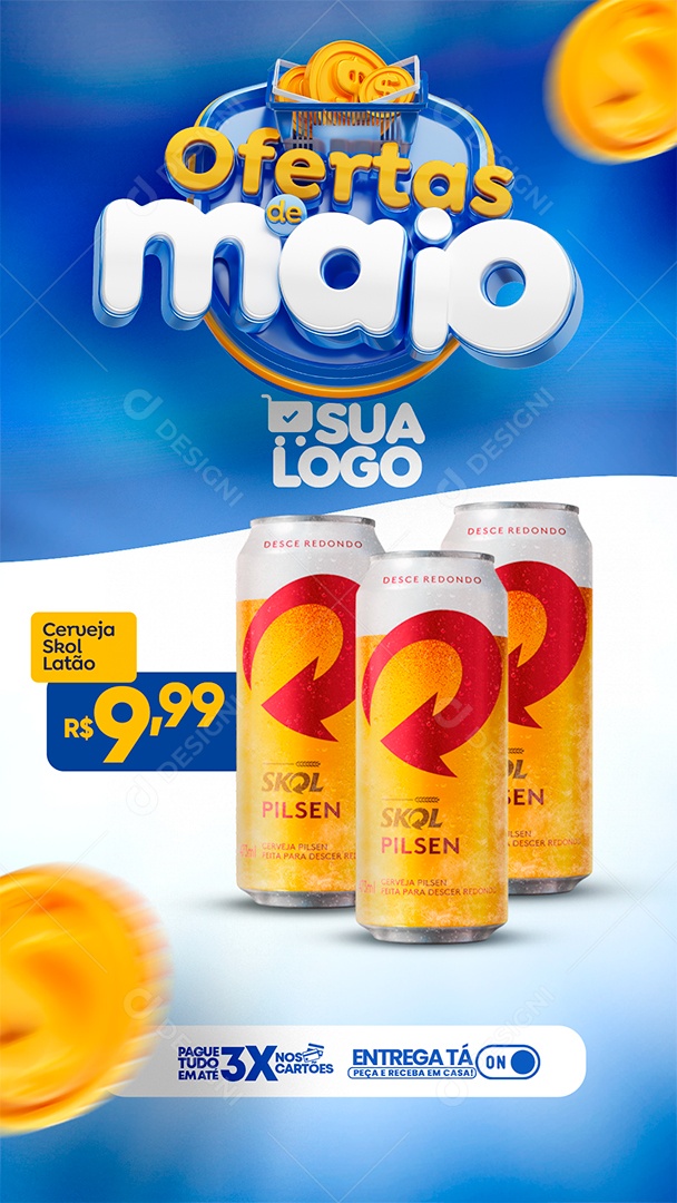 Encarte De Cerveja Social Media PSD Editável