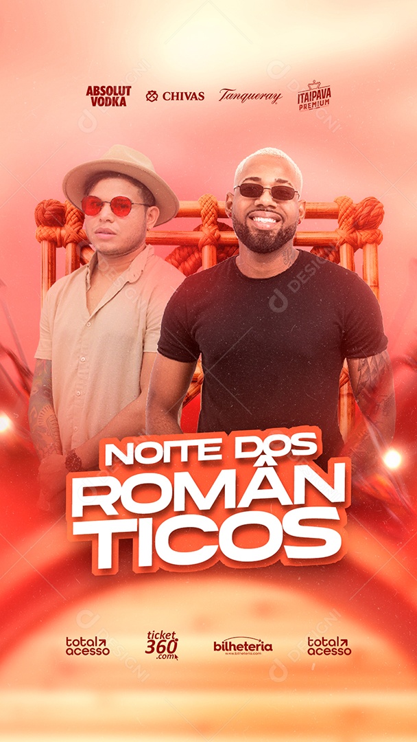 Story Noite Dos Românticos Flyer Social Media PSD Editável