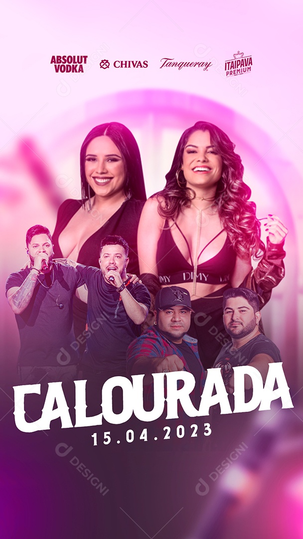 Story Calourada Flyer Day & Lara Diego & Victor Hugo Os Barões Da Pisadinha Social Media PSD Editável