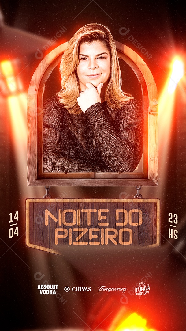 Story Noite Do Pizeiro Flyer Social Media PSD Editável