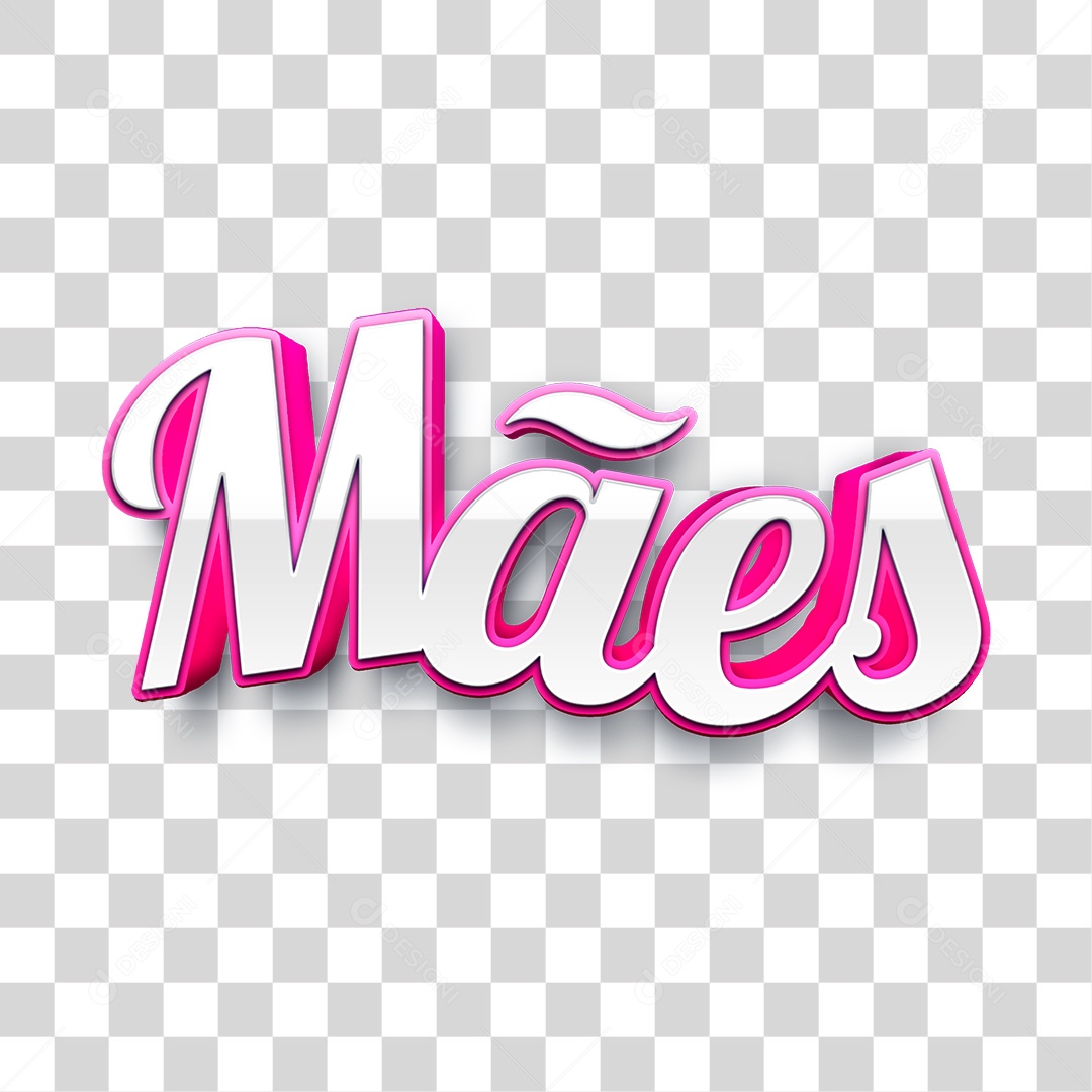 Texto 3D Para Composição Mães PNG Transparente