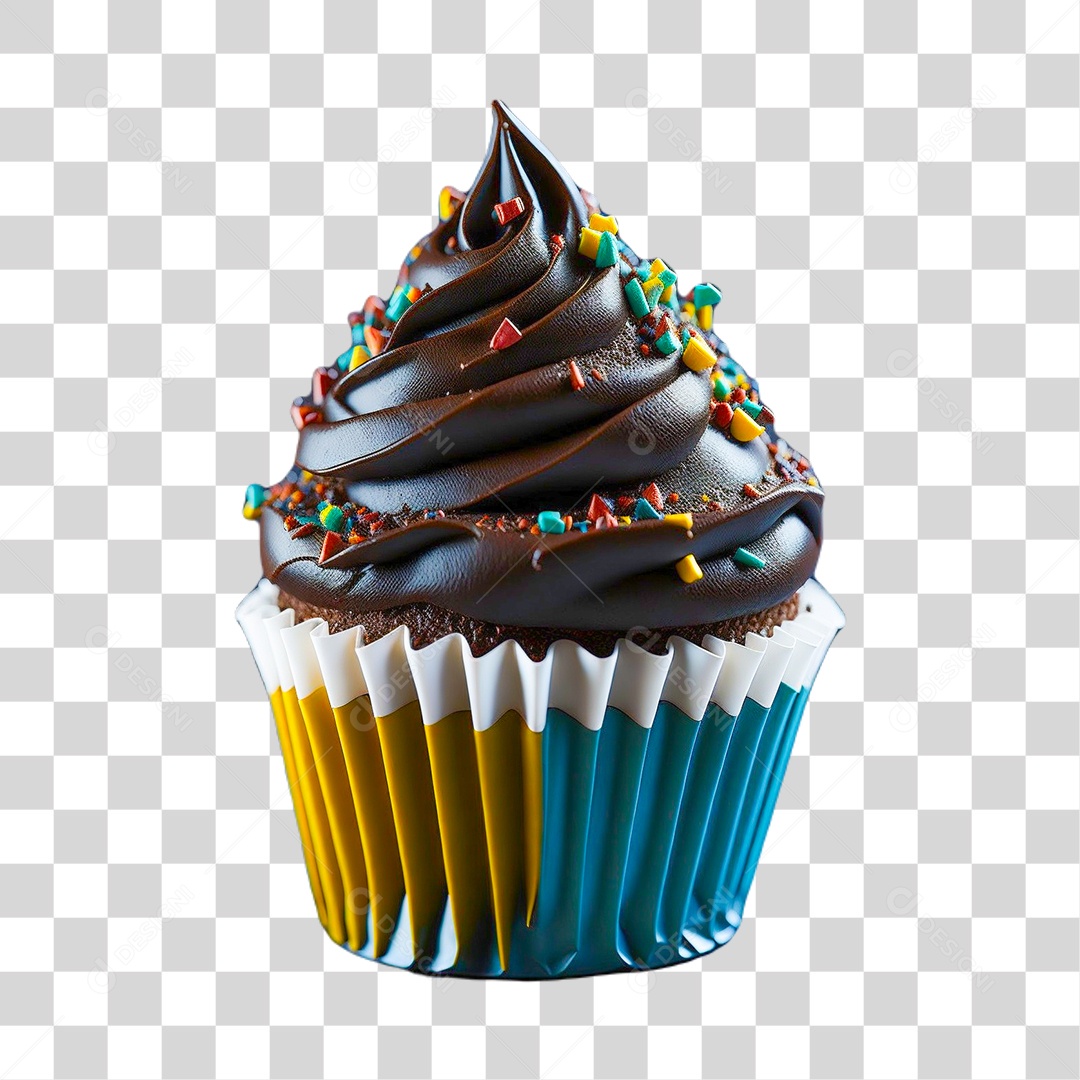 Cupcake de Chocolate PNG Transparente