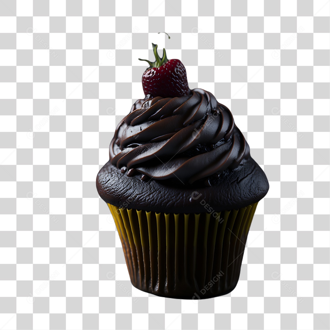 Cupcake de Chocolate PNG Transparente