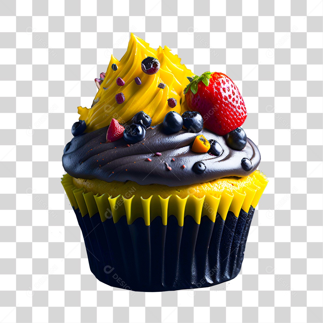 Cupcake de Chocolate PNG Transparente