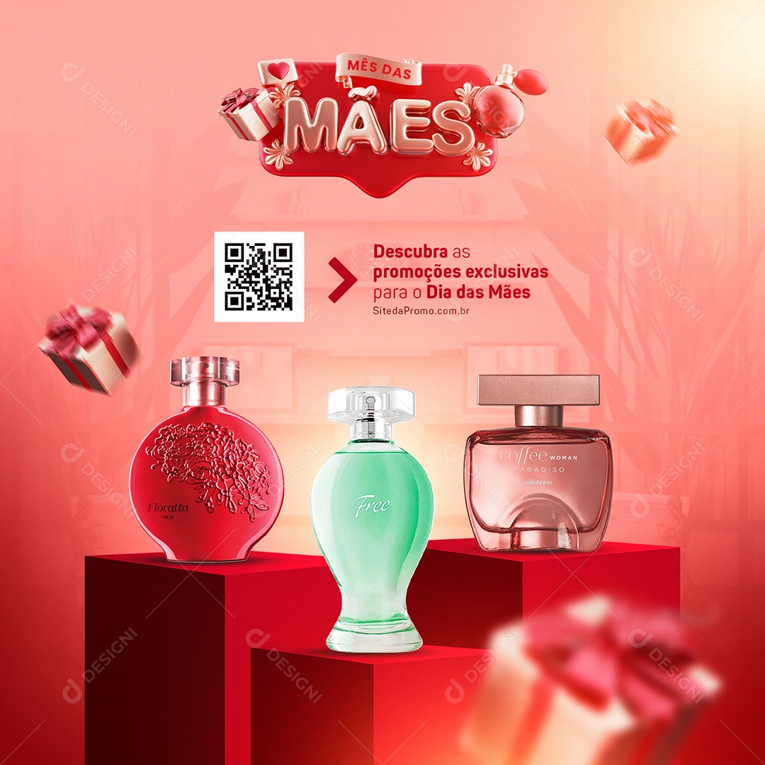 Campanha Publicitária Dia Das Mães Perfumaria Descontos Mês Das Mães Social Media PSD Editável