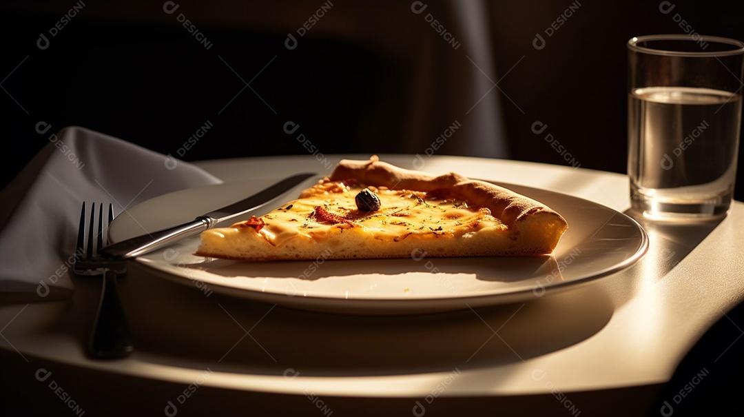 Deliciosa pizza sobre uma mesa de pizzaria