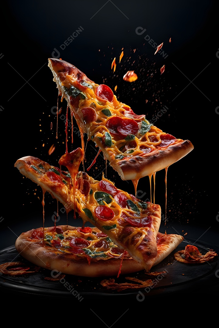 Deliciosa pizza sobre uma mesa de pizzaria