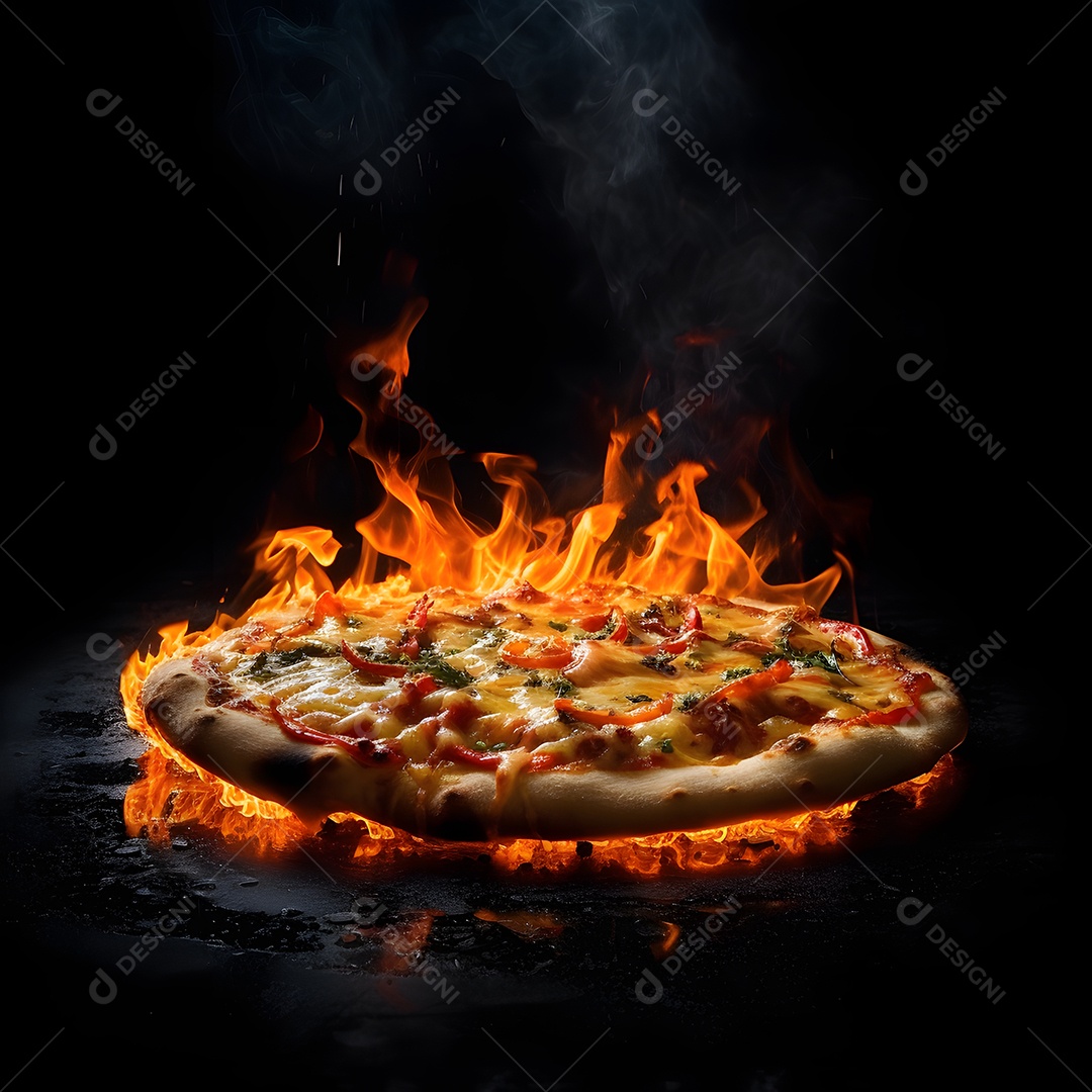 Deliciosa pizza sobre uma mesa de pizzaria