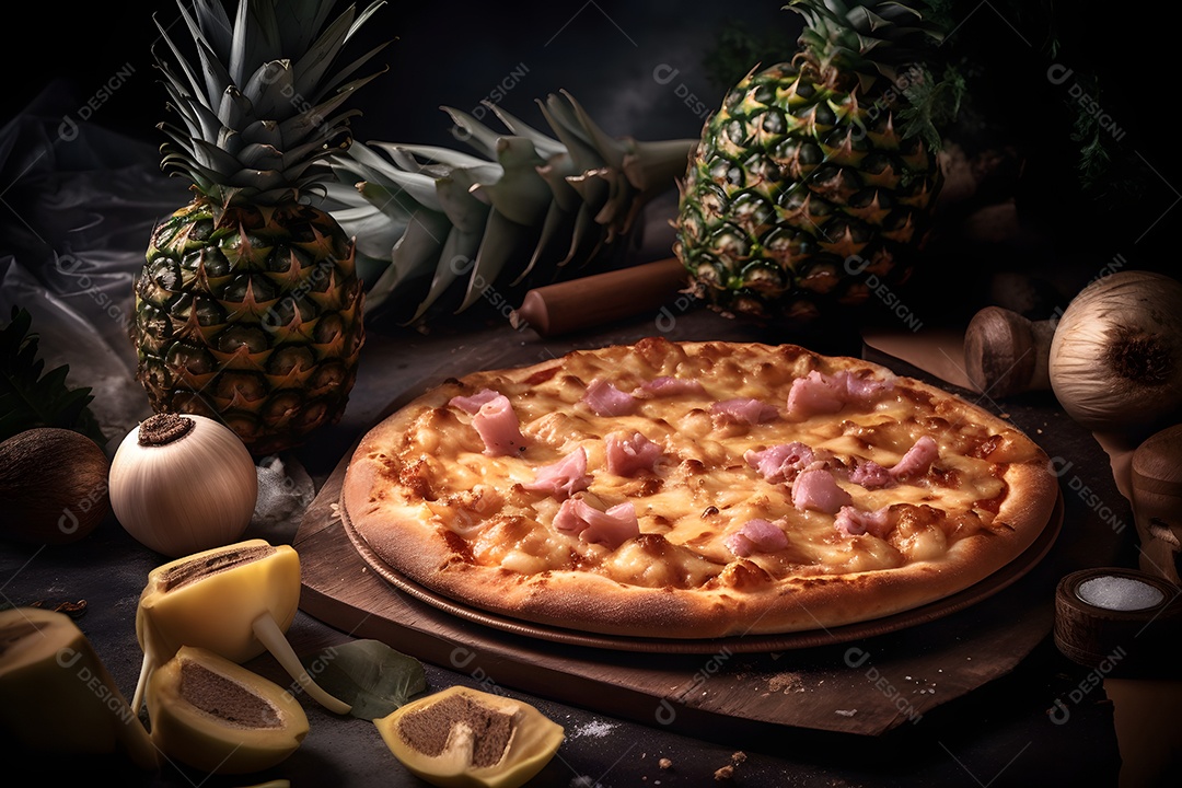 Deliciosa pizza sobre uma mesa de pizzaria