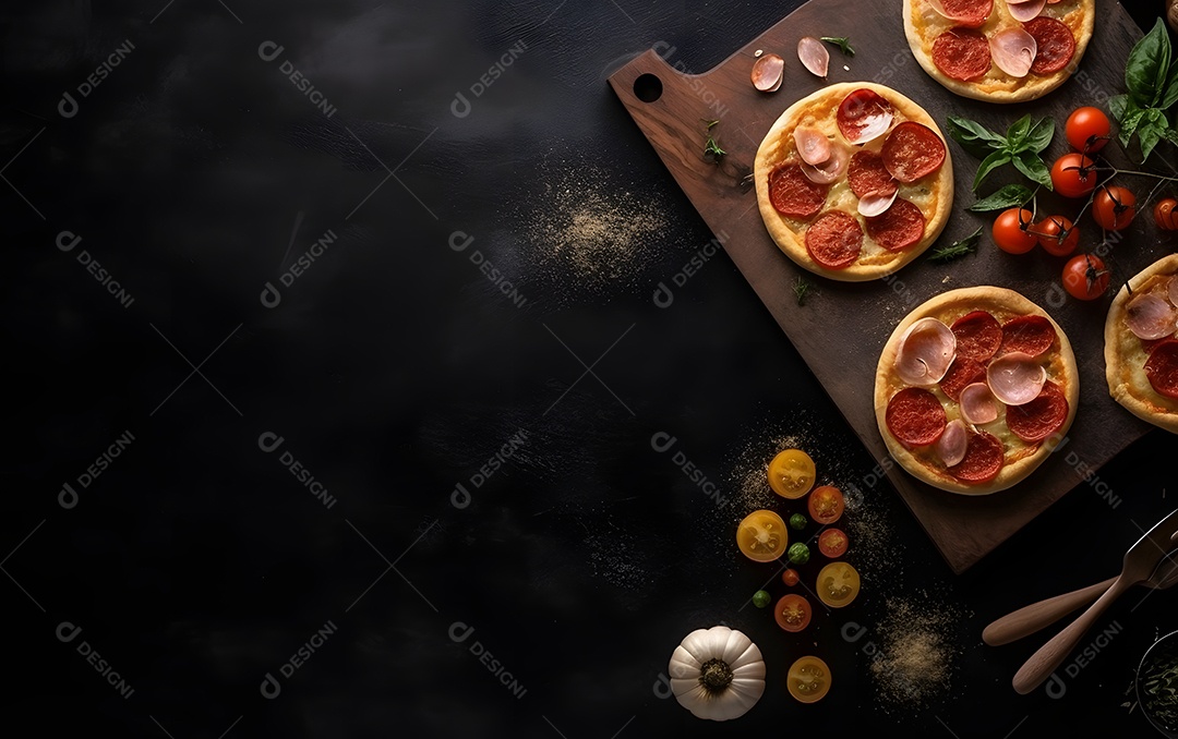 Deliciosa pizza sobre uma mesa de pizzaria