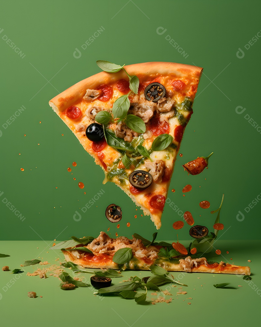 Fatia de pizza alimento saboroso