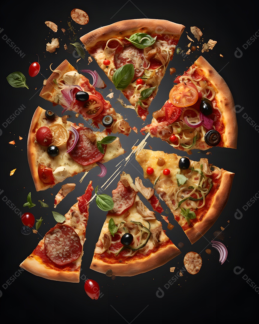 Deliciosa pizza sobre uma mesa de pizzaria