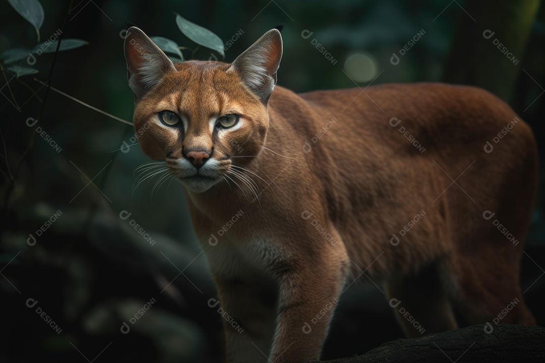 Imagem de um leopardo asiático com um olhar profundo olhando para a câmera gerada por IA