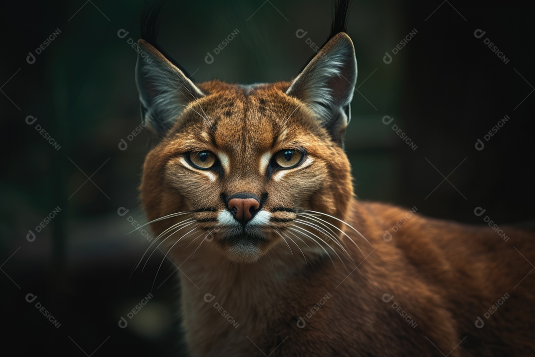Imagem de um leopardo asiático com um olhar profundo olhando para a câmera gerada por IA