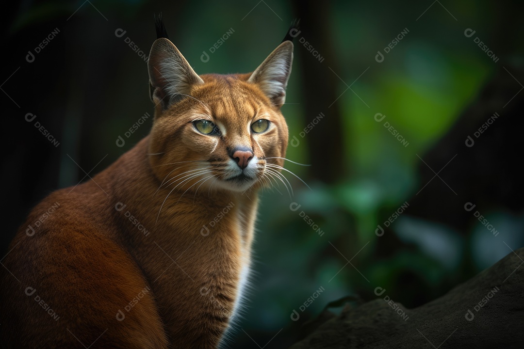 Imagem de um leopardo asiático com um olhar profundo olhando para a câmera gerada por IA
