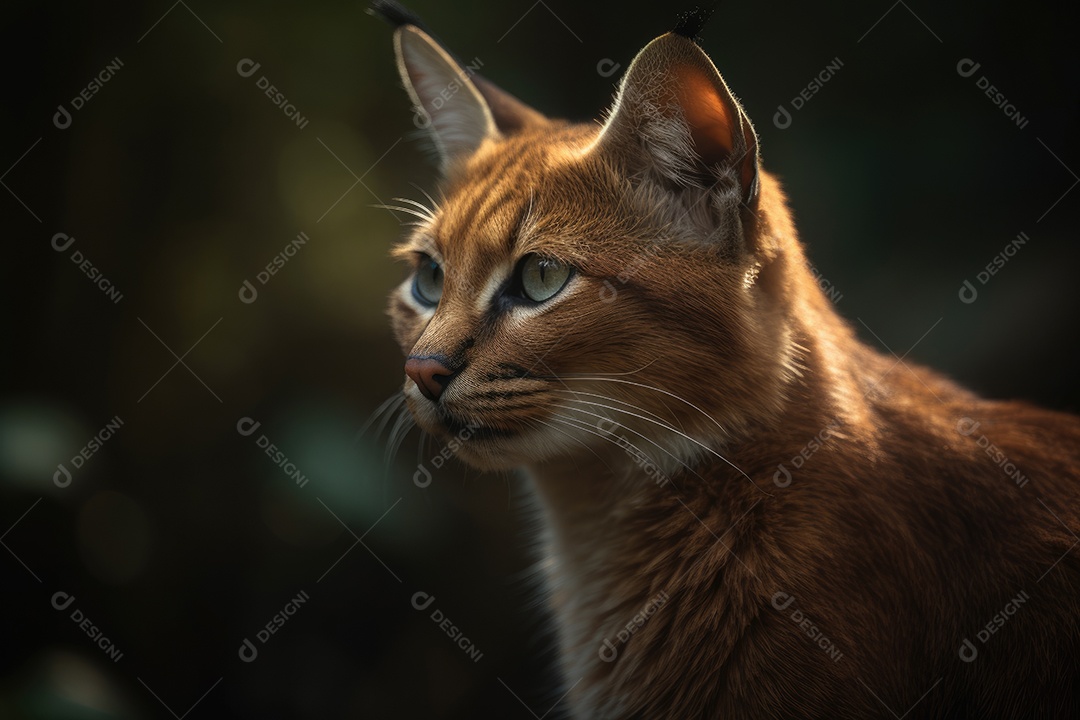 Imagem de um leopardo asiático com um olhar profundo olhando para a câmera gerada por IA