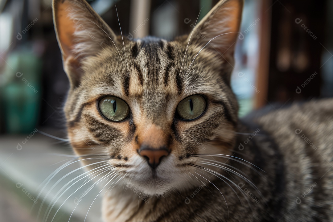 Gato olhando para a câmera fundo bonito gerado por IA