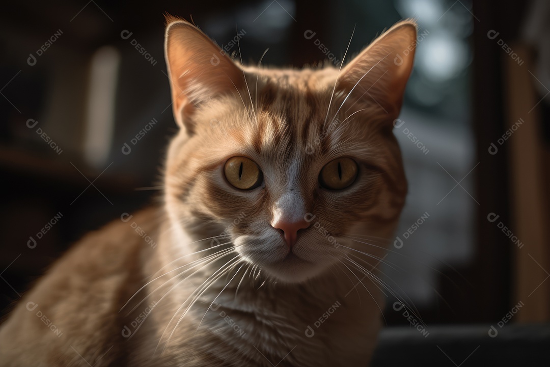 Gato olhando para a câmera fundo bonito gerado por IA