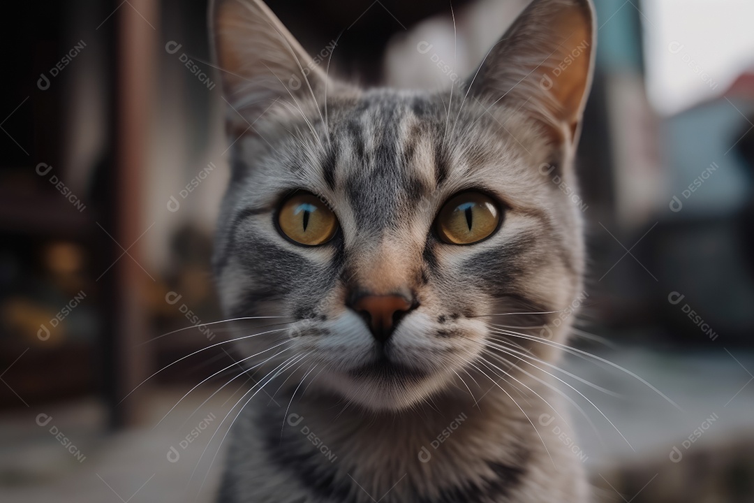 Gato olhando para a câmera fundo bonito gerado por IA