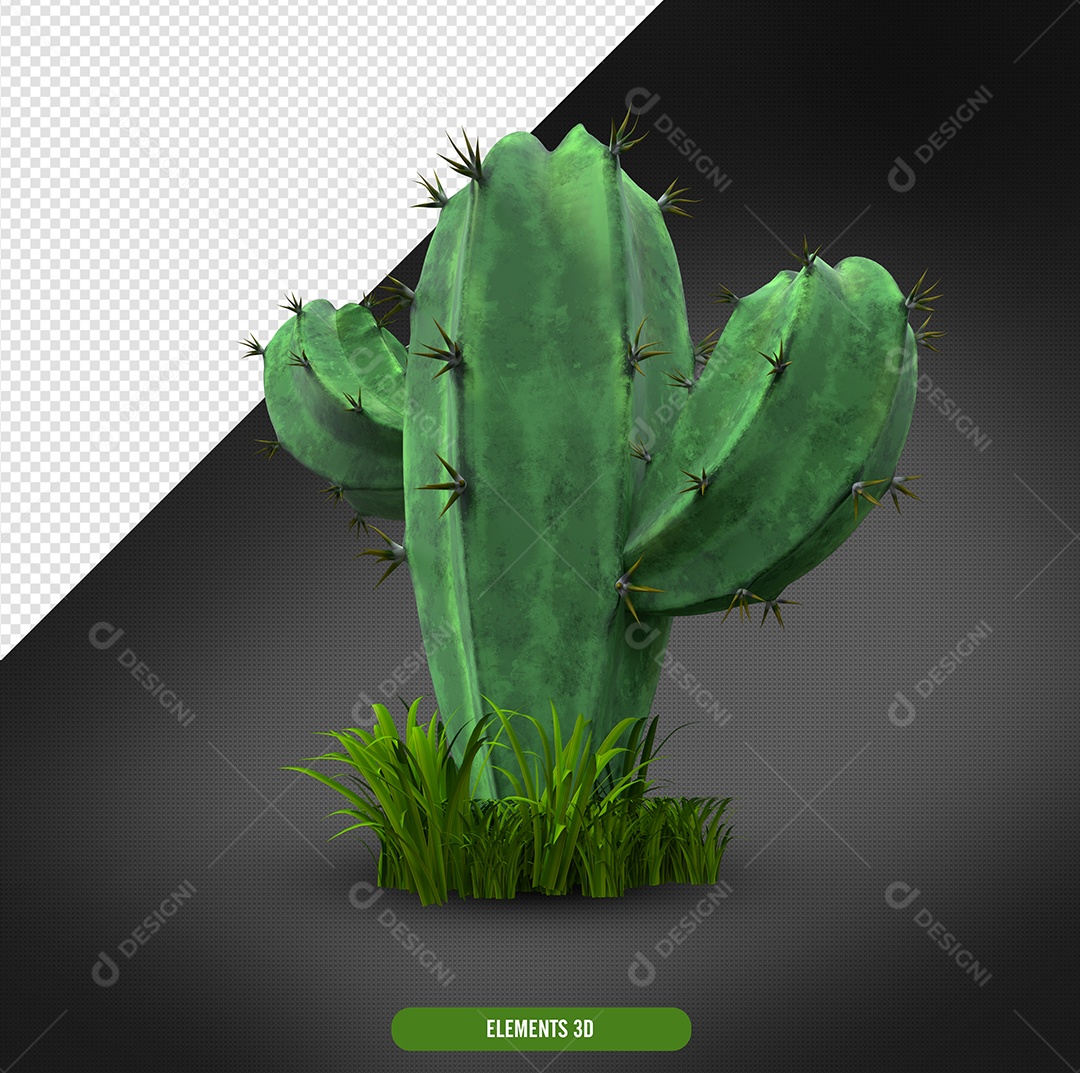 Elemento 3D Para Composição Cacto de São João PSD