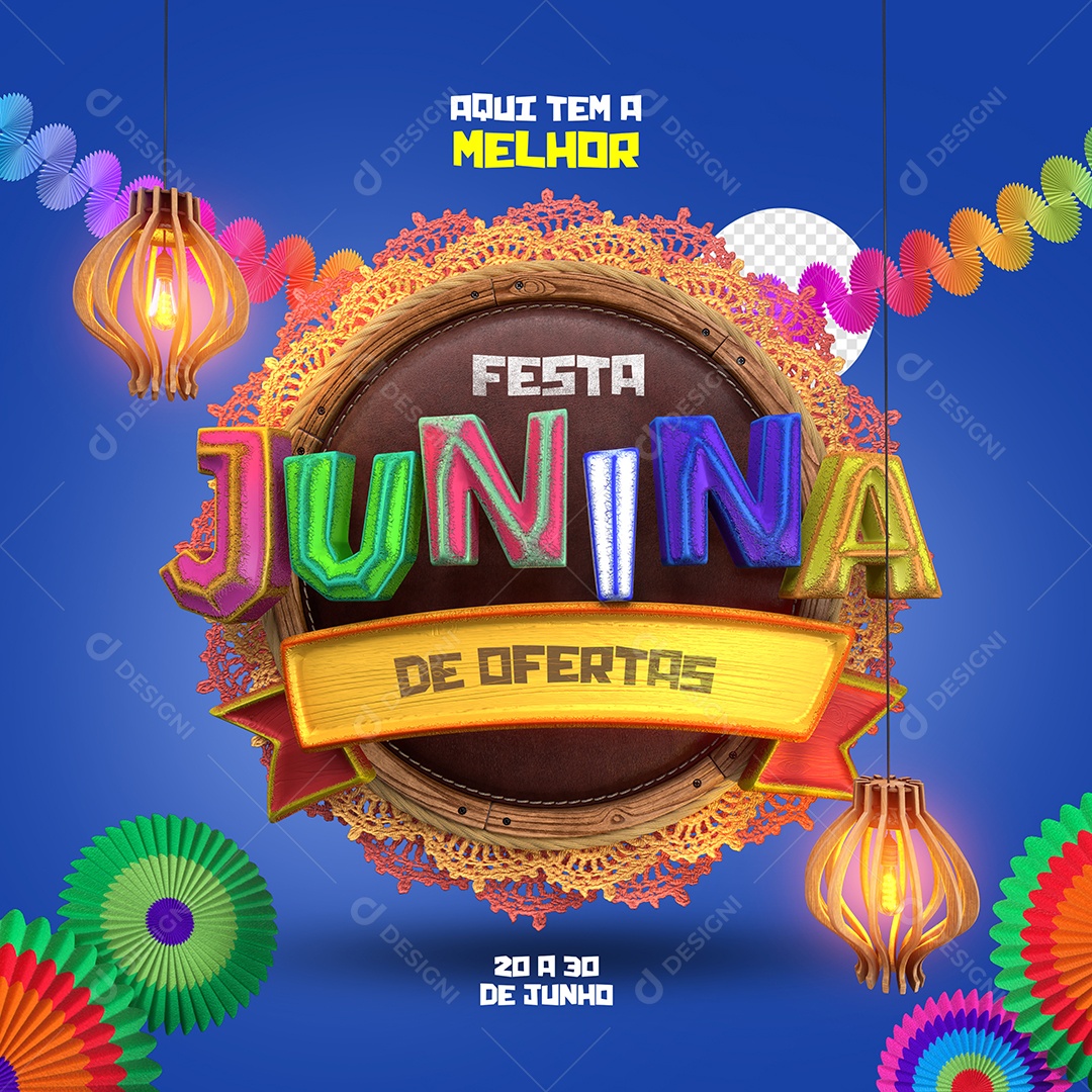 Selo 3D Para Composição Festa junina de Ofertas PSD