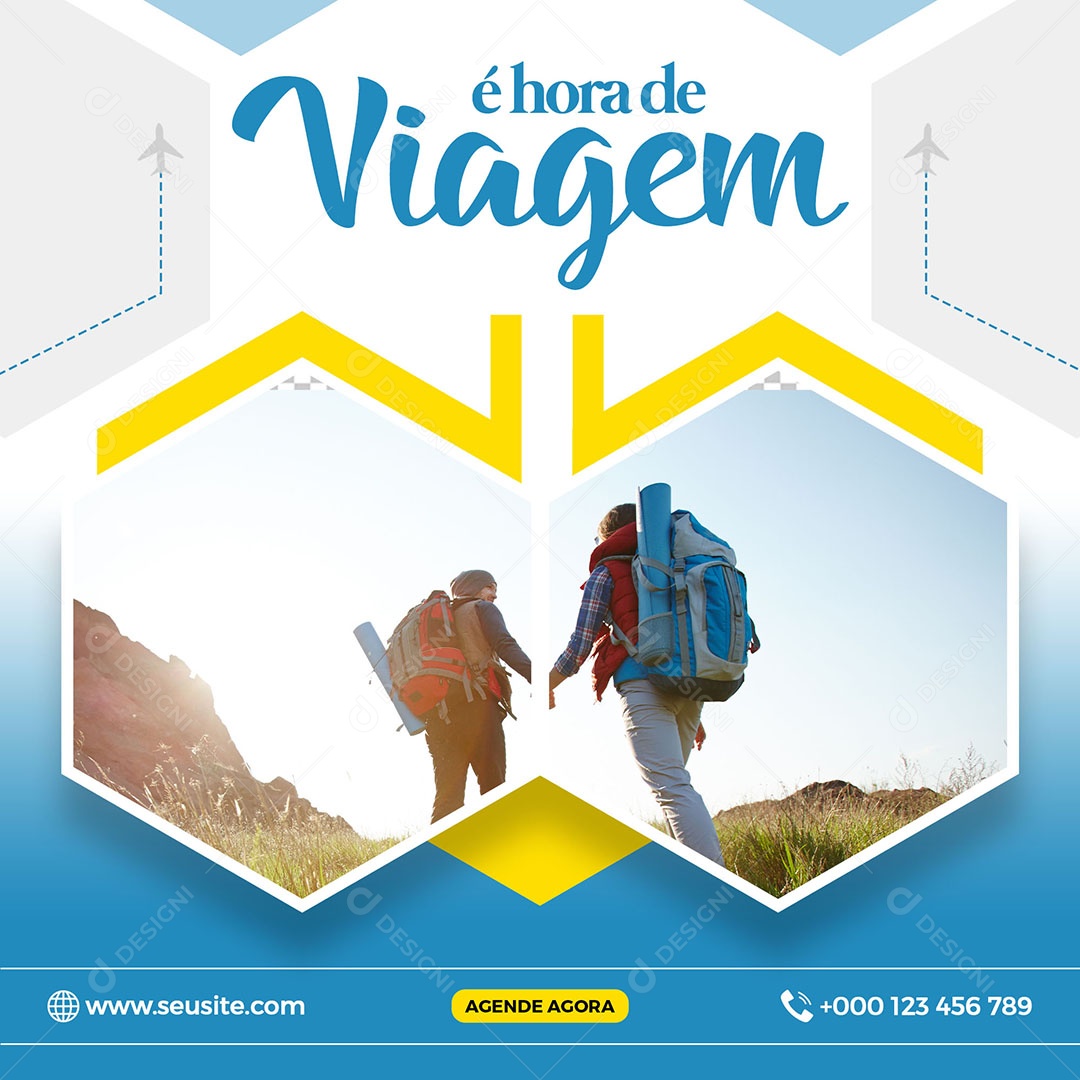 Social Media È Hora De Viagem PSD Editavel