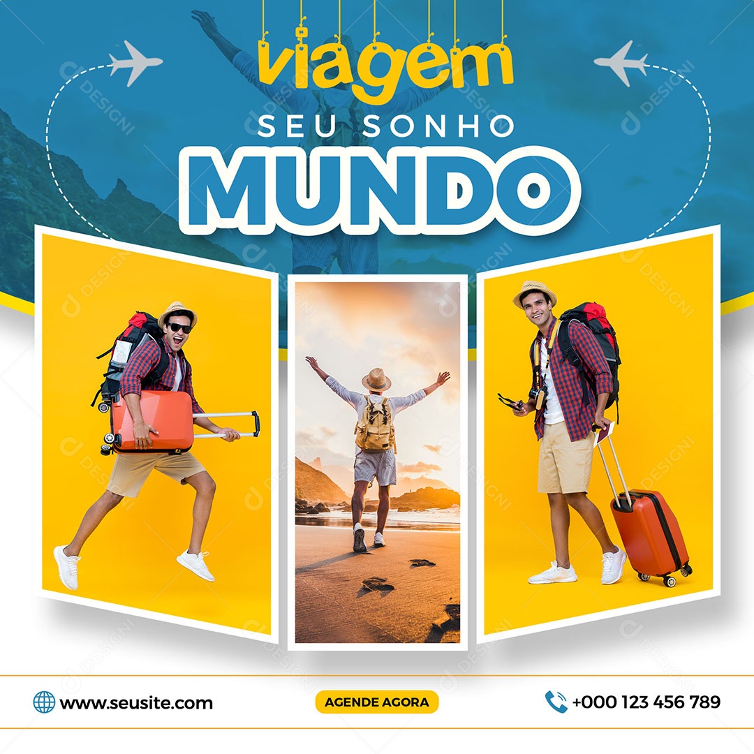 Social Media Viagem Seu Sonho PSD Editavel
