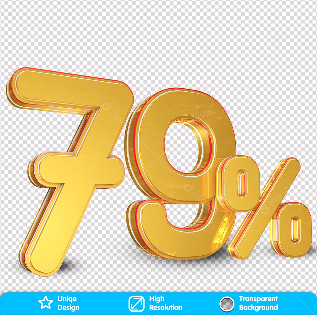 Elemento 3D 79% Para Composição PSD