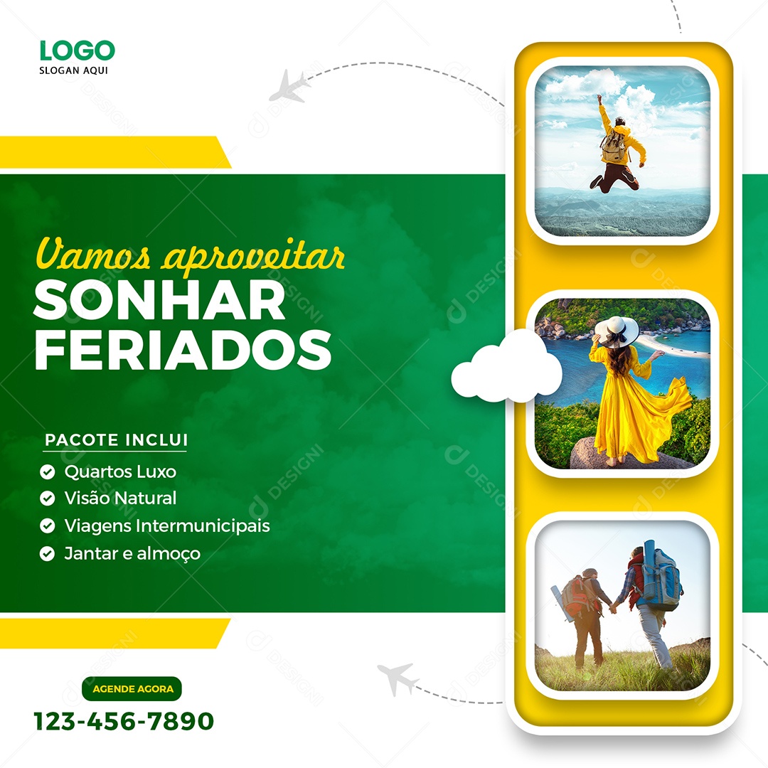 Vamos Aproveitar Sonha Feriados Social Media PSD Editável