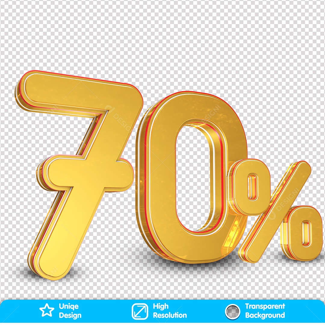 Elemento 3D 70% Para Composição PSD
