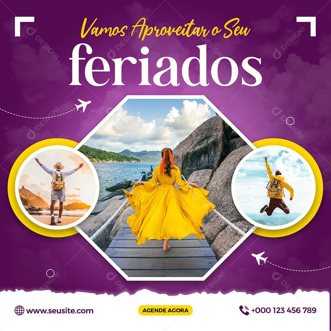 Social Media Vamos Aproveitar O Seu Feriado PSD Editavel