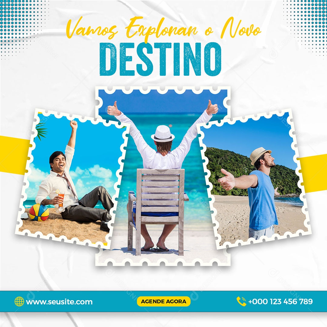 Social Media Vamos Explorar O Novo Destino PSD Editavel