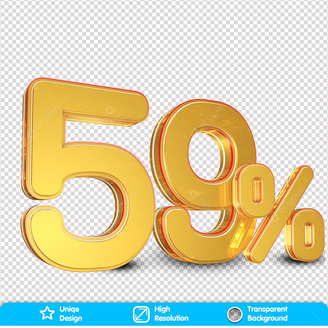 Elemento 3D 59% Para Composição PSD