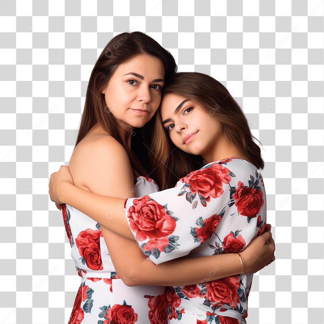 Mãe e Filha Se Abraçando PNG Transparente