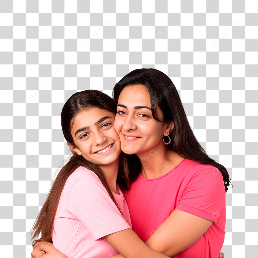 Mãe e Filha Se Abraçando PNG Transparente