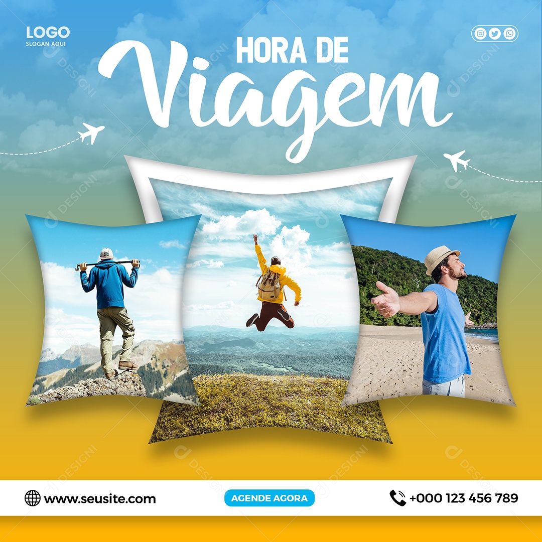 Hora De Viagem Social Media PSD Editável