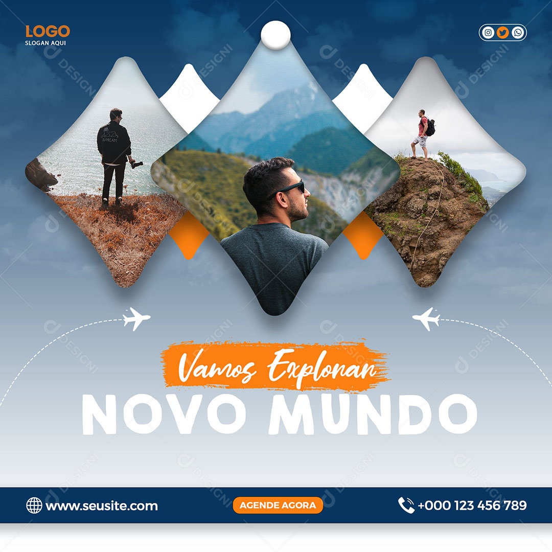 Social Media Novo Mundo PSD Editável