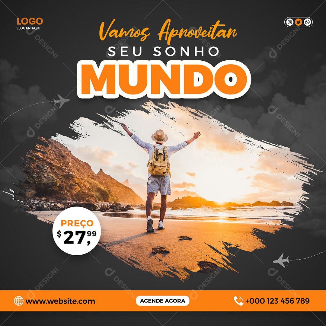 Social Media Vamos Aproveitar Seus Sonho PSD Editável