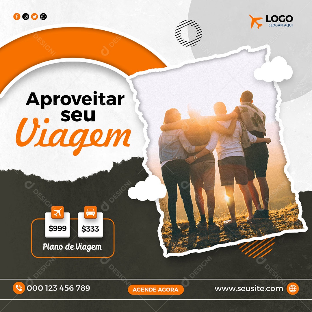 Aproveite Sua Viagem Social Media PSD Editavel