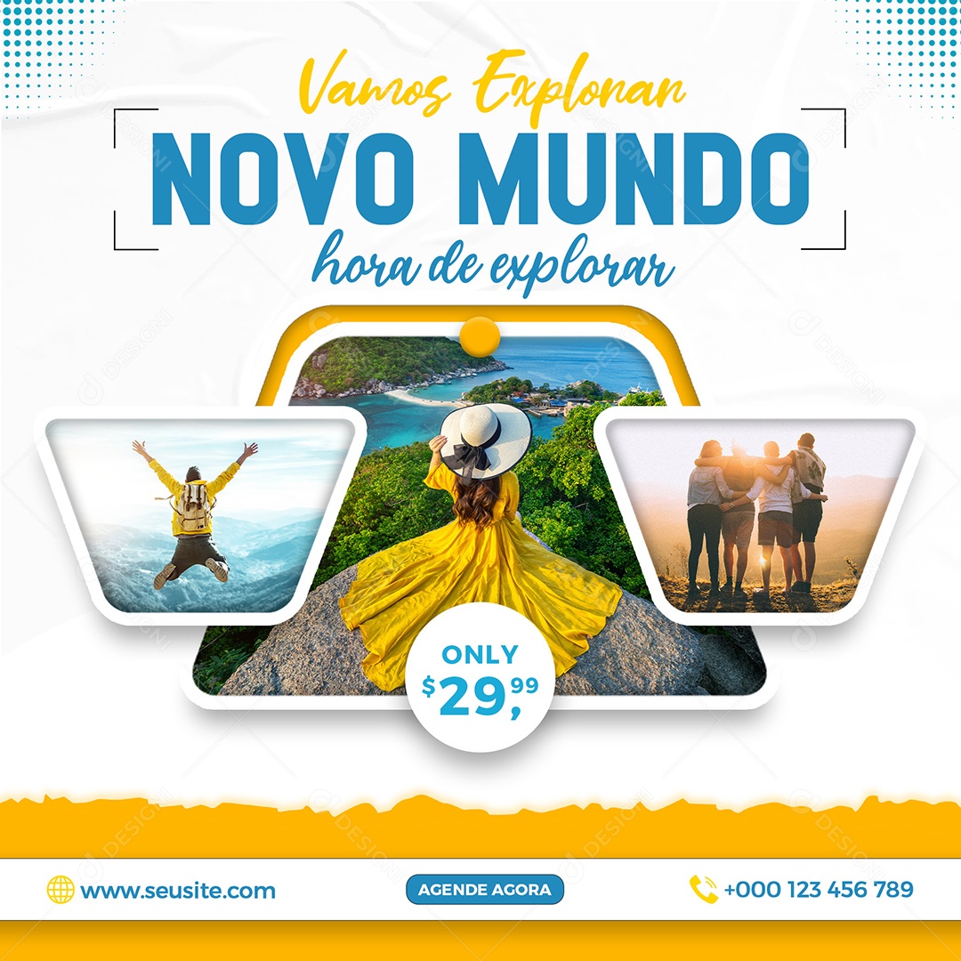 Social Media Hora De Explorar Viagens PSD Editavel