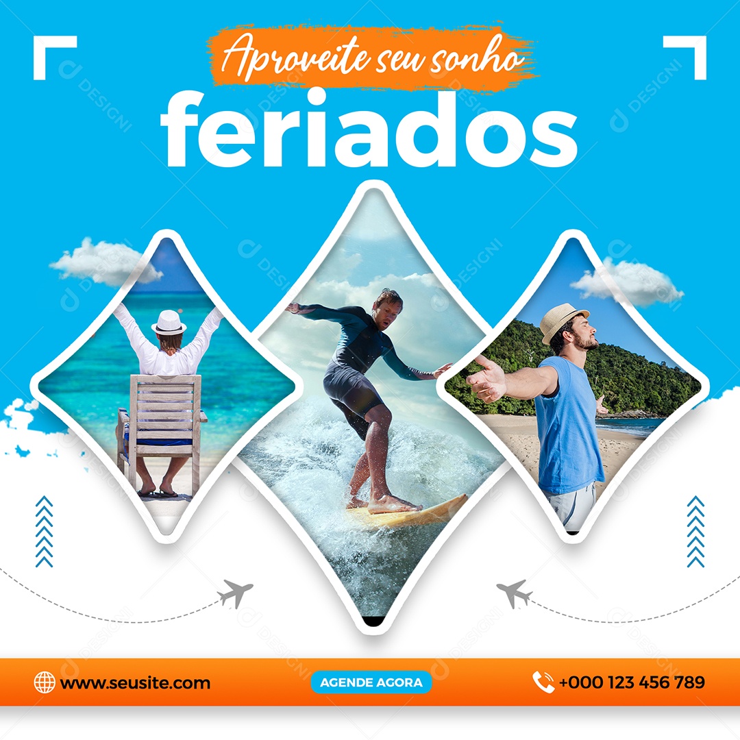 Social Media Aproveite Seu Sonho Feriados PSD Editável