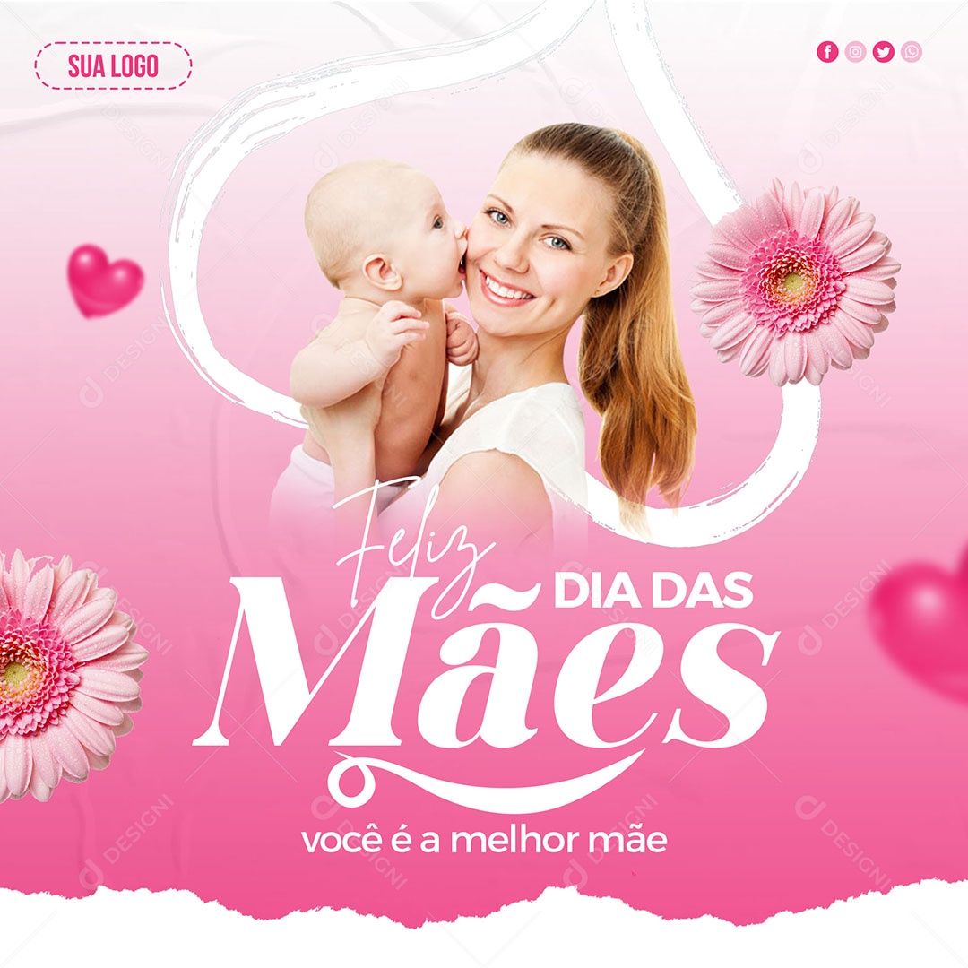 Social Media Feliz Dia Das Mães 14 De Maio PSD Editável