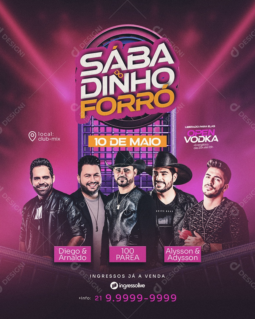 Flyer Sábadinho do Forró Social Media PSD Editável